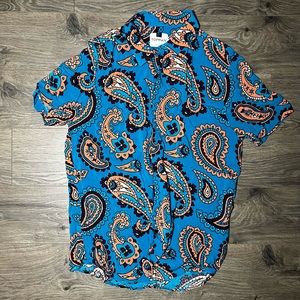 Topman Paisley short sleeve button down